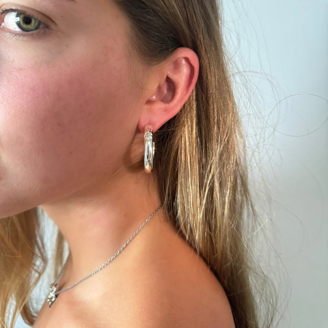 Briwok - Hibiscus Midi Earring - Silver
