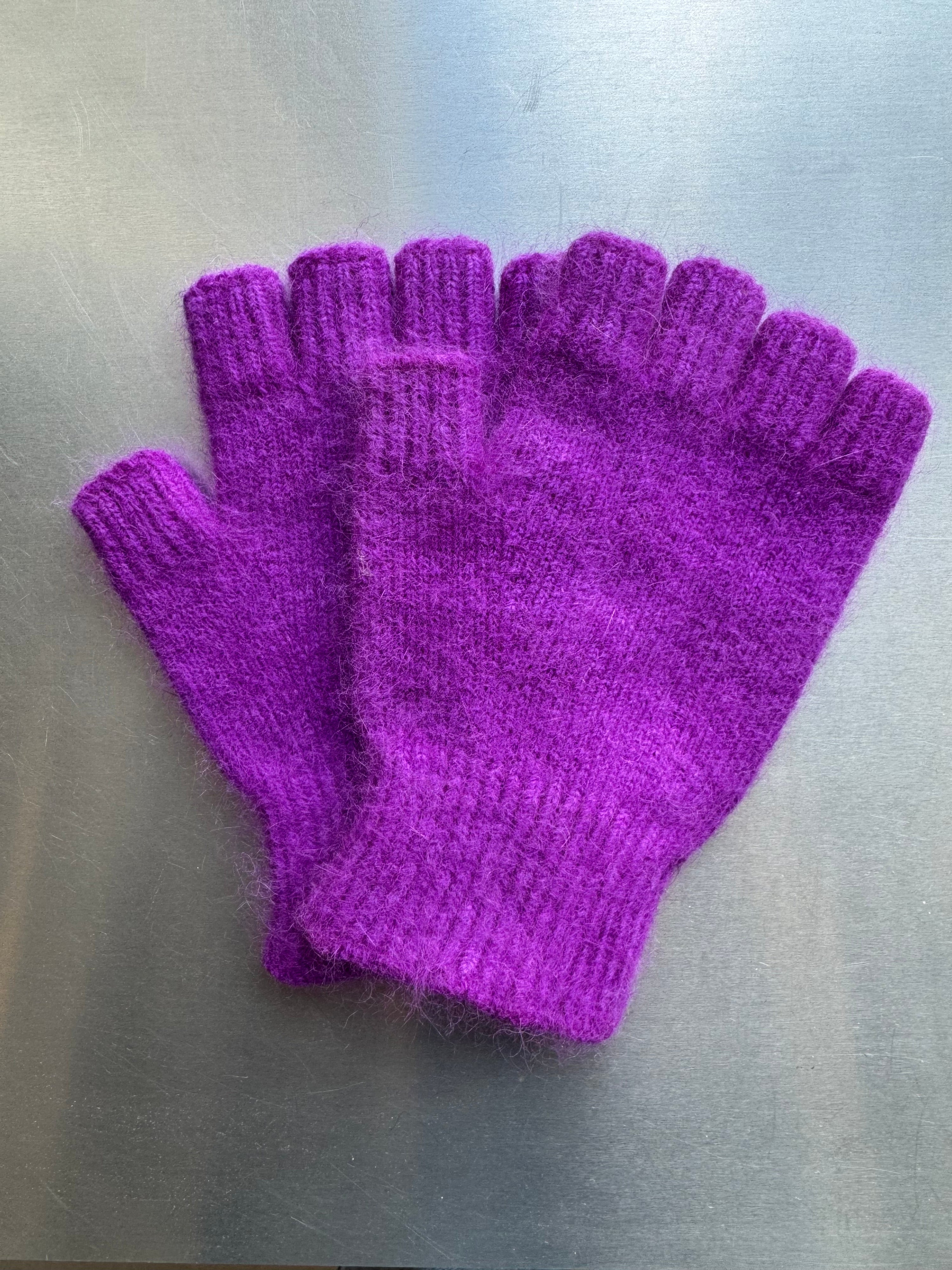 Fingerless Gloves - Short - Electric Purple