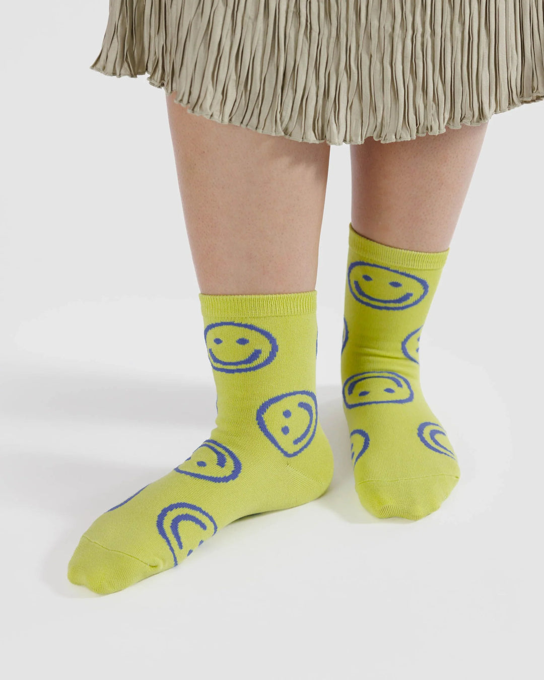 Baggu - Citron Happy - Crew Sock