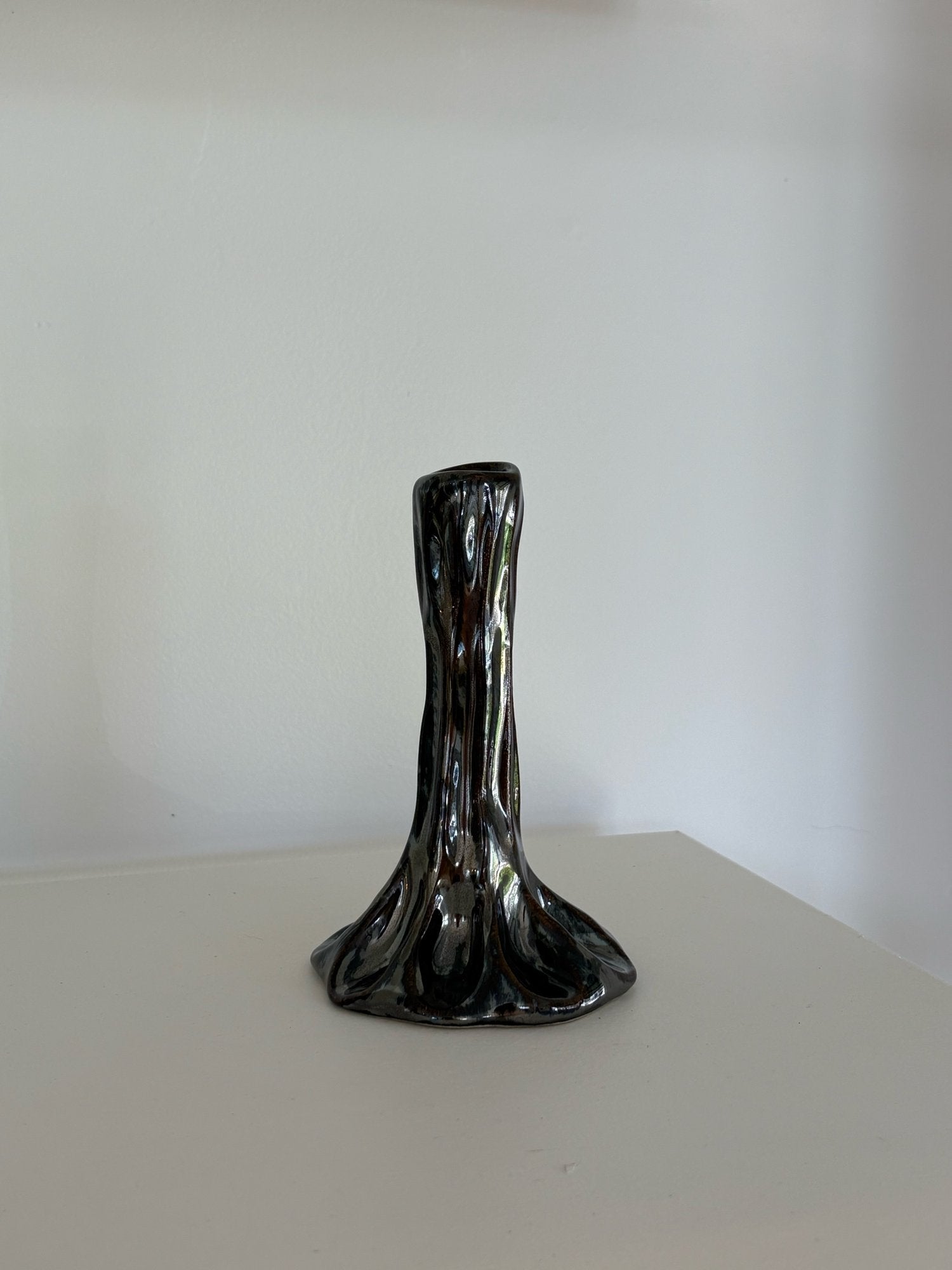 JEDDA CLAY - CHROME - CANDLE HOLDER