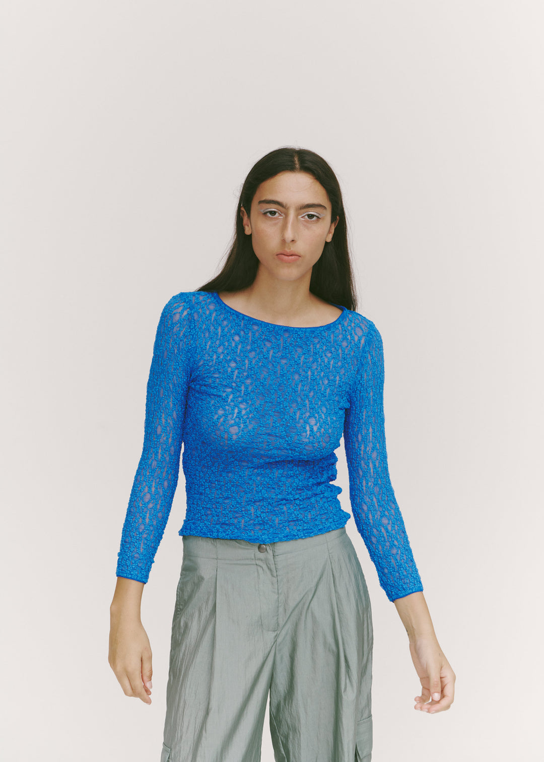 Permanent Vacation - Impression Lace Top - Deep Cyan