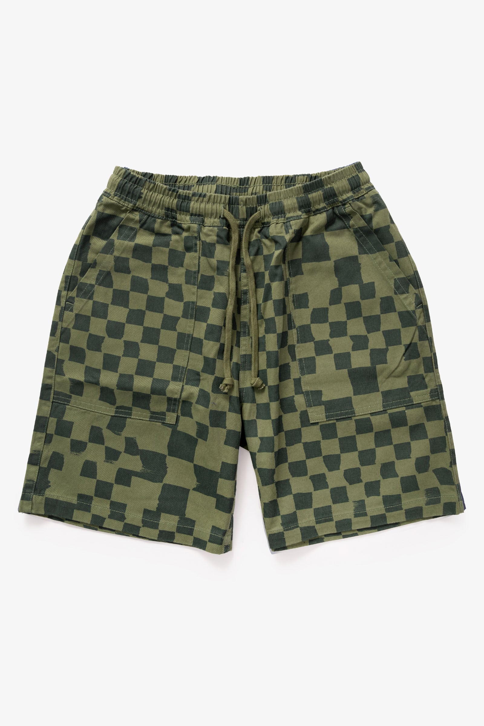 Service Works - Printed Shorts - Olive Checker