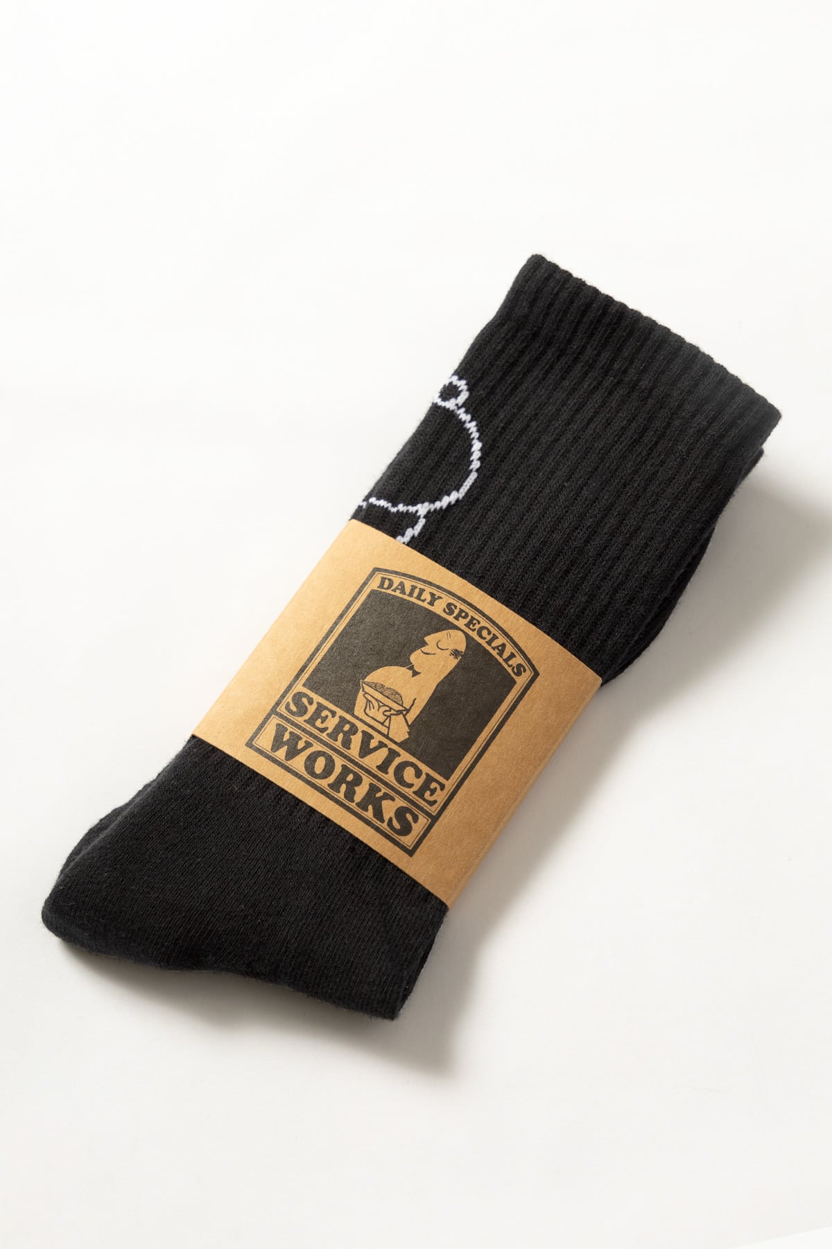 SERVICE WORKS - SALT + PEPPER SOCKS - BLACK