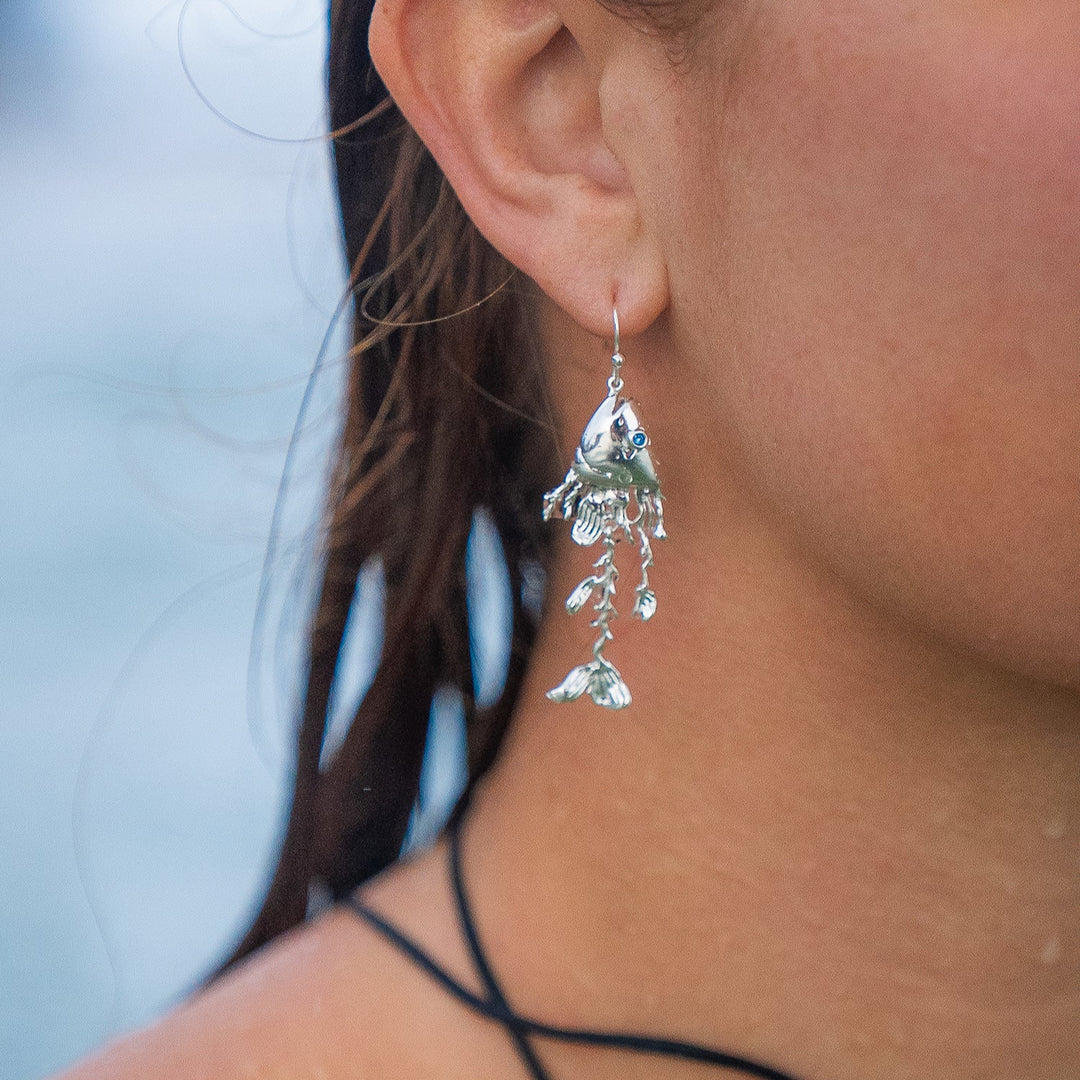 BRIWOK - CORAL TROUT EARRINGS - SILVER