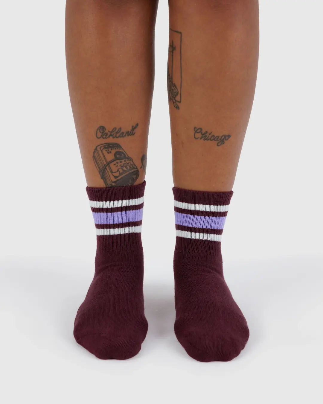 Baggu - Mahogany Stripe - Ribbed Socks