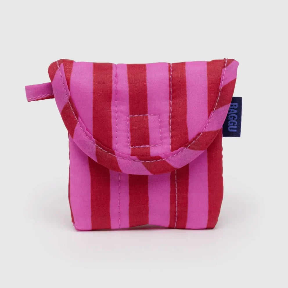 Baggu - Earbud Case - Pink & Red Stripe