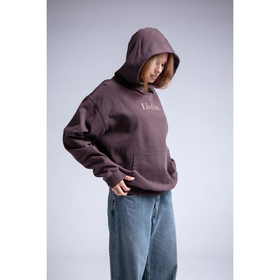 Listen - Logo Hood - Brown