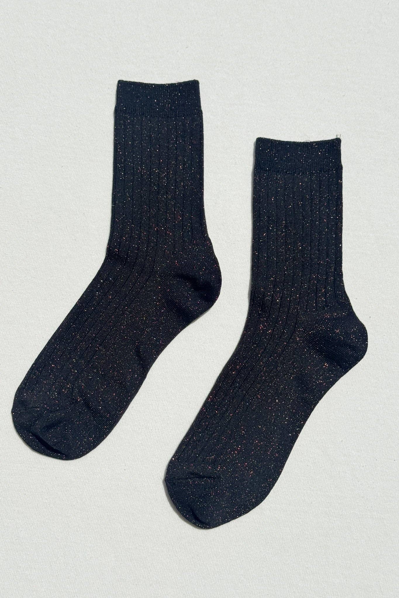 Le Bon Shoppe - Her Socks - Lurex Copper Black