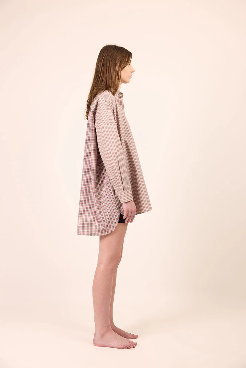 Pharlain - Billie Shirt - Red / Tan Stripe