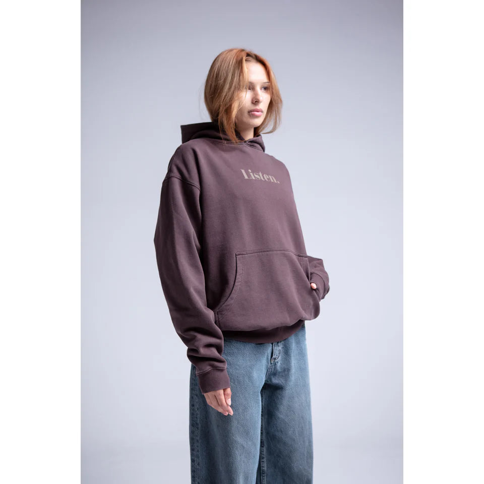 Listen - Logo Hood - Brown