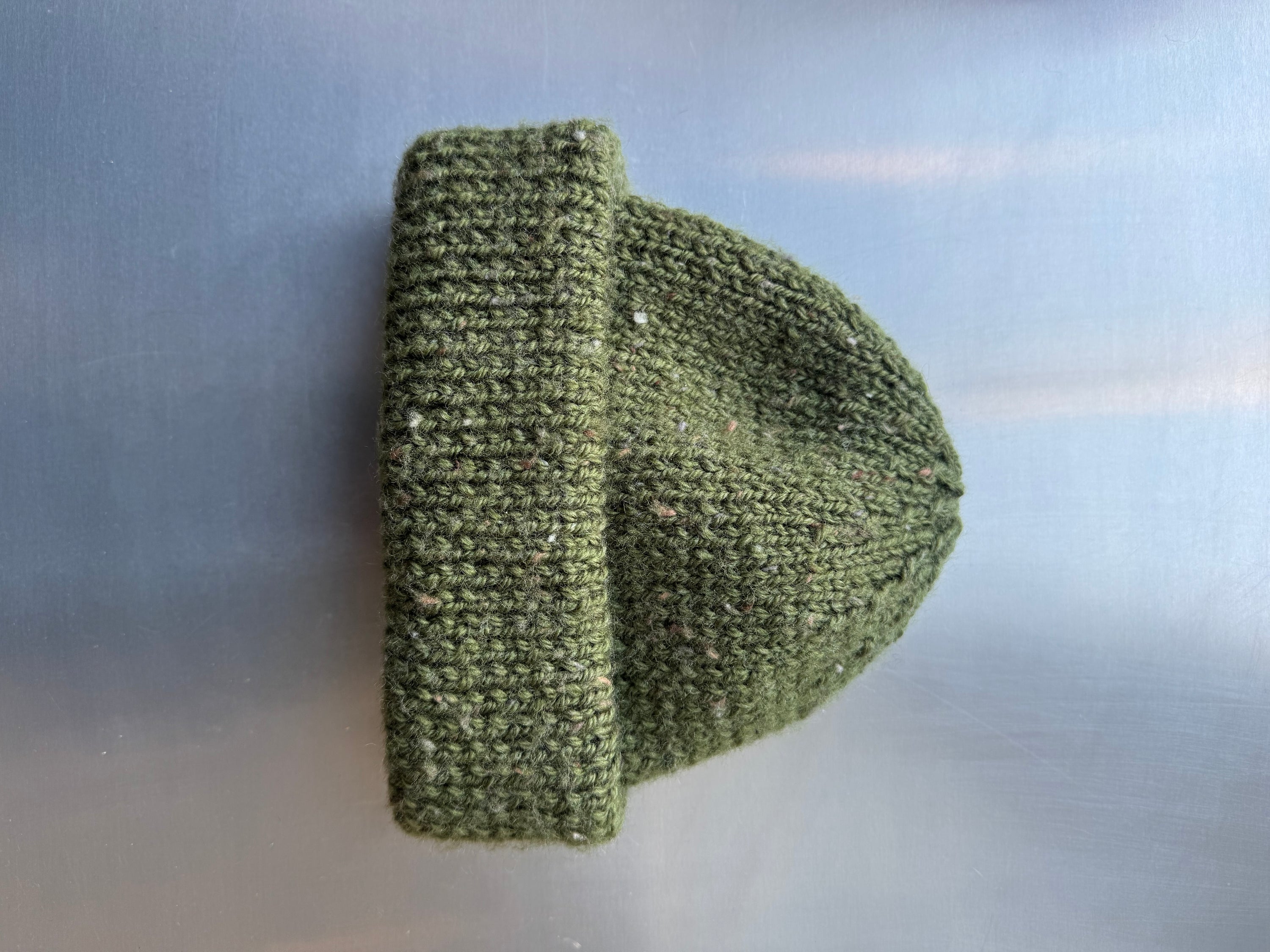 Fisherman’s Beanie ~ Olive Fleck