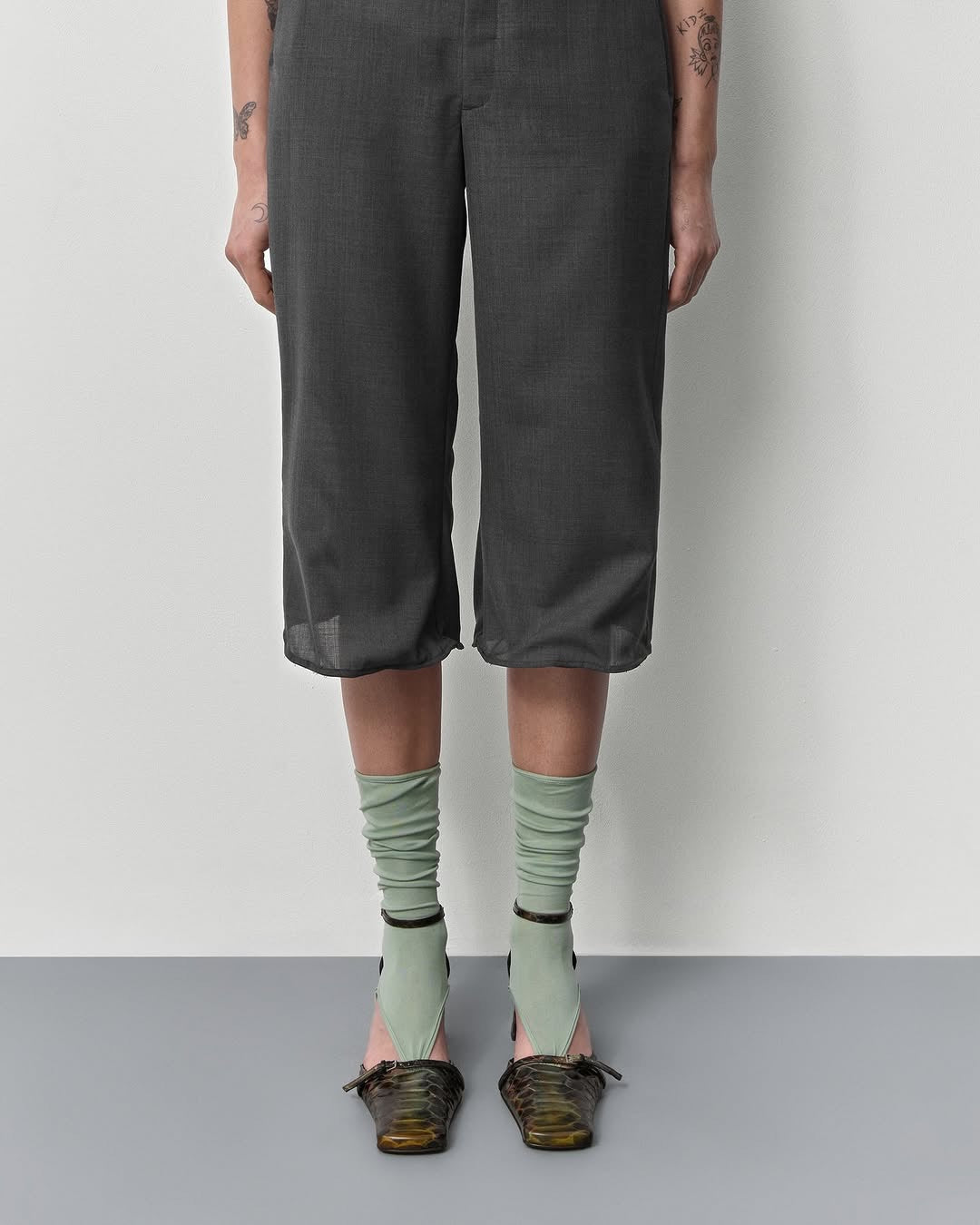 Miista - Agna Shoes - Green Snake Embossed Leather