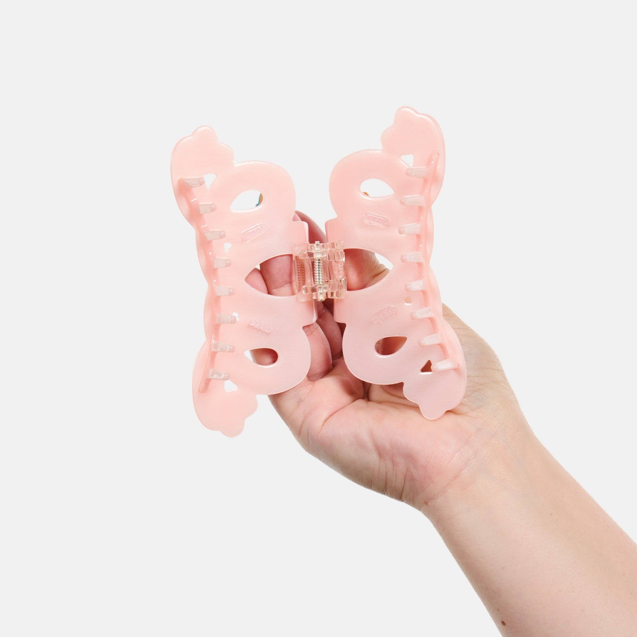 Large Heart Loop Claw in Pink