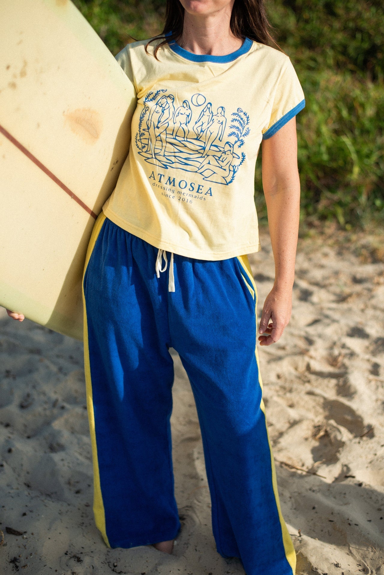 Atmosea - Apres Surf Panel Pant - Blue & Yellow