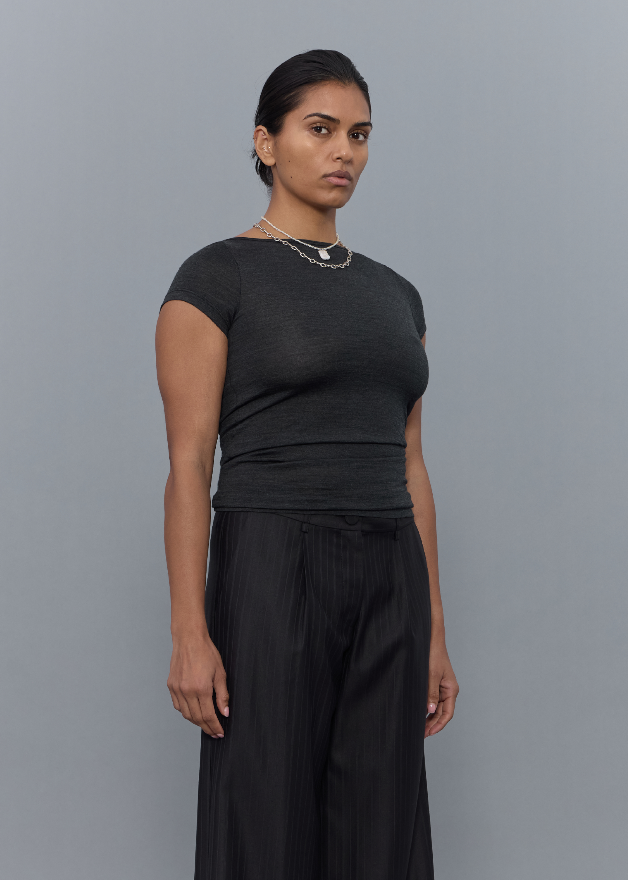 Permanent Vacation - Connection Wool Baby Tee - Cinder