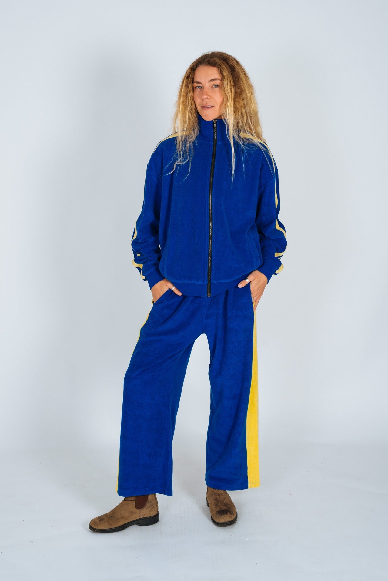 Atmosea - Apres Surf Panel Pant - Blue & Yellow
