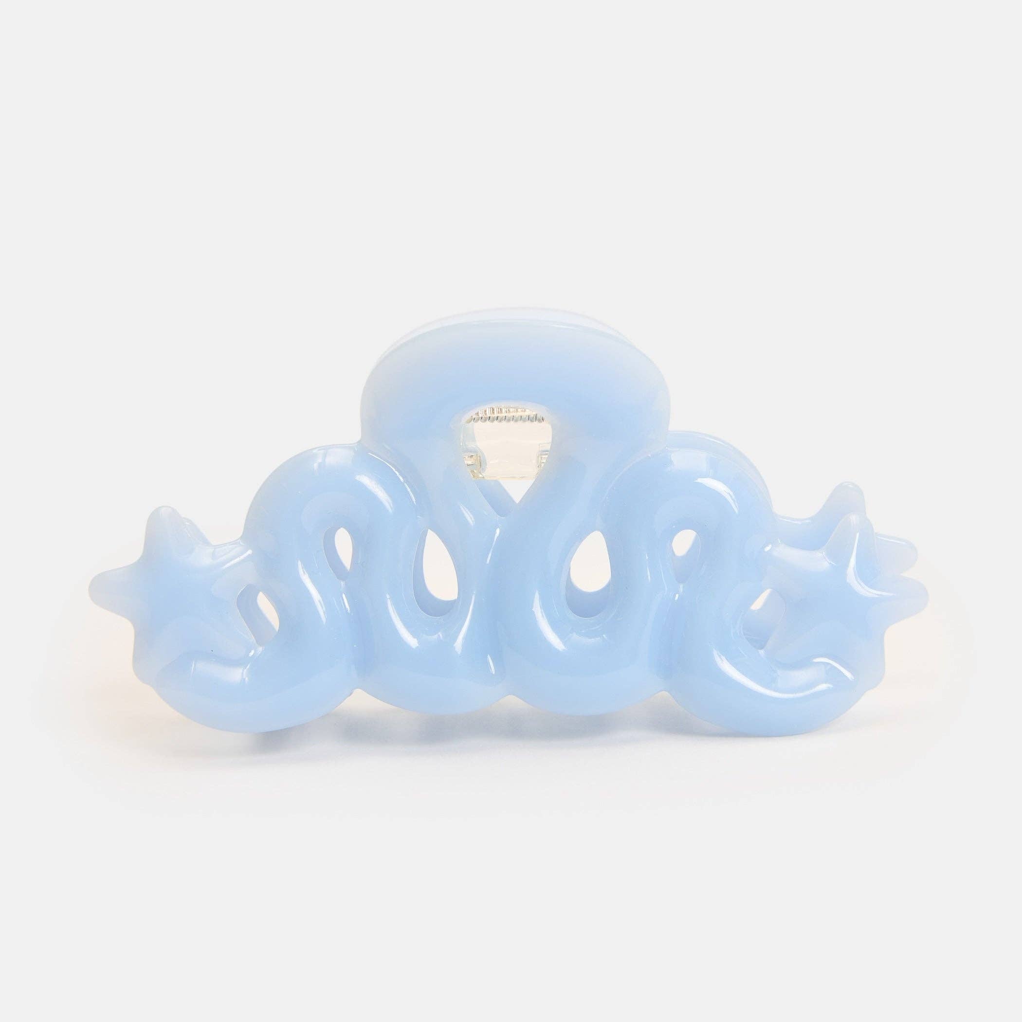 Small Star Loop Claw in Baby Blue
