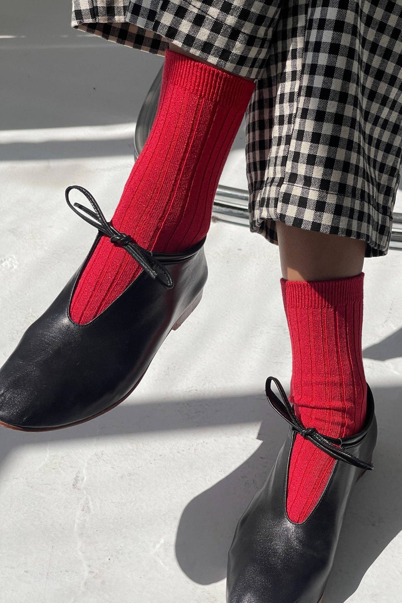 Le Bon Shoppe - Her Socks - Lurex Ruby Glitter