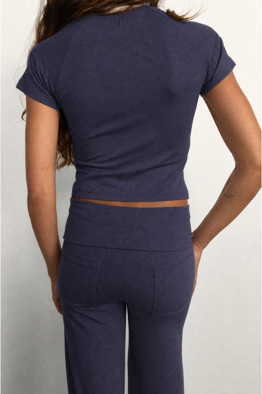 Pinky & Kamal - Cropped Baby Tee - Slate
