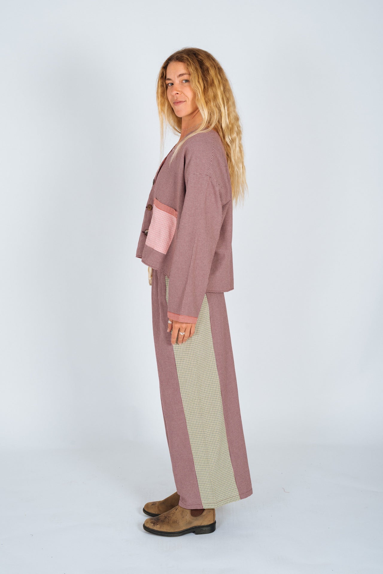 Atmosea - Patchwork Over Shirt - Houndstooth Combo