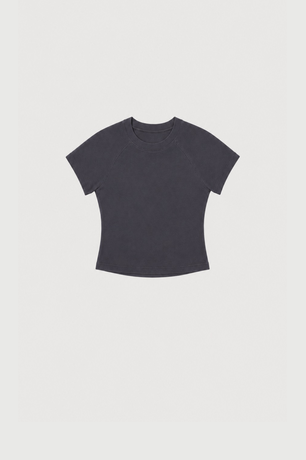 Pinky & Kamal - Cropped Baby Tee - Slate