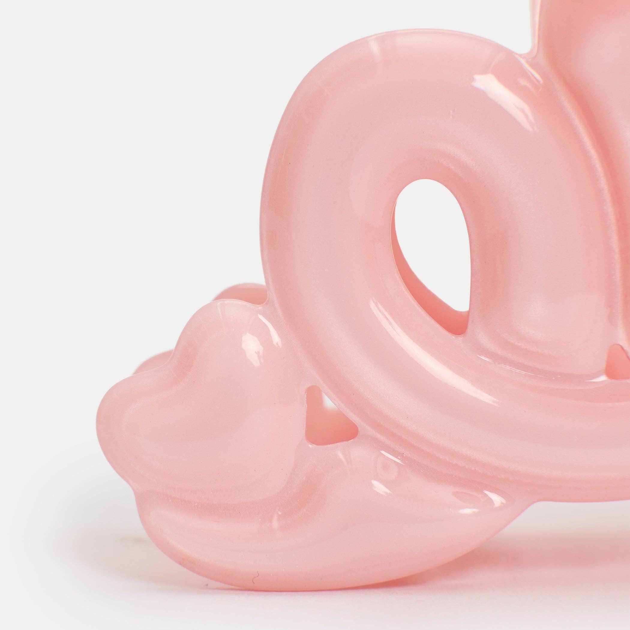 Large Heart Loop Claw in Pink