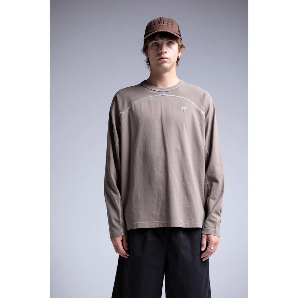 Listen - Signal Long Sleeve Tee - Brown