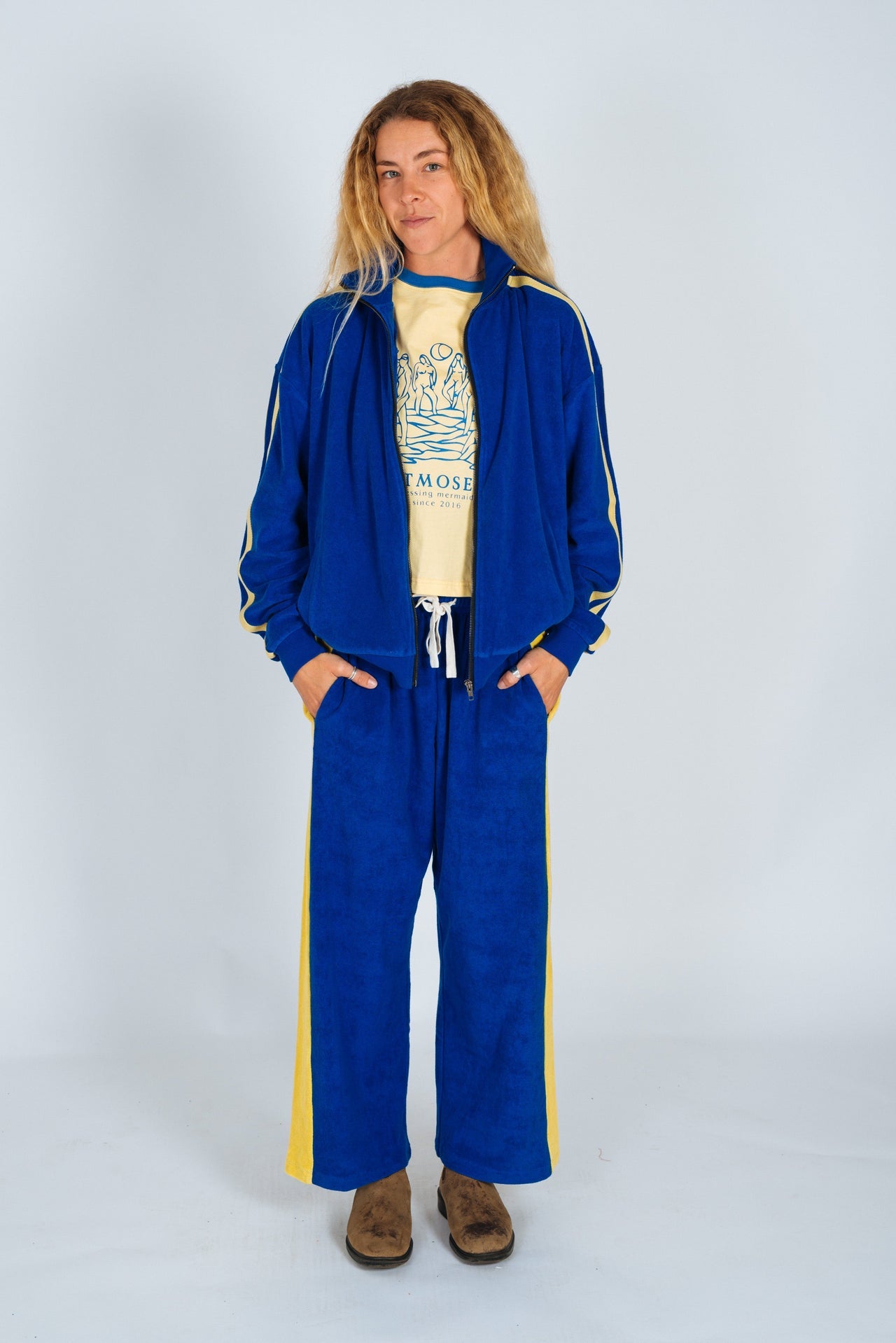 Atmosea - Apres Surf Panel Pant - Blue & Yellow