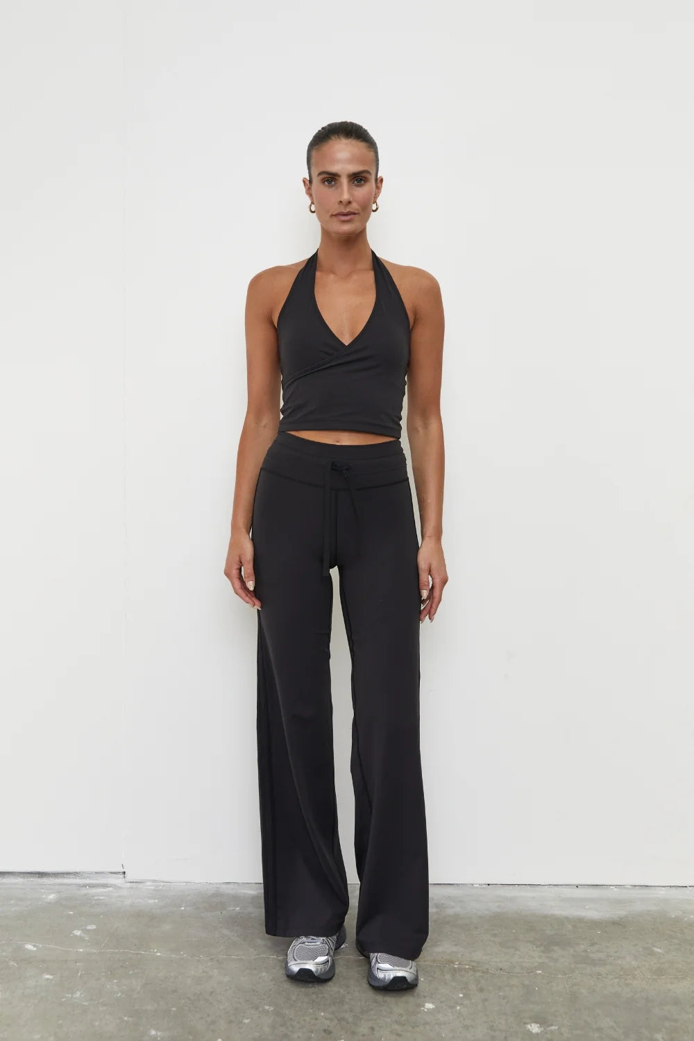 Pinky & Kamal - Straight Leg Tie Up Pant - Black