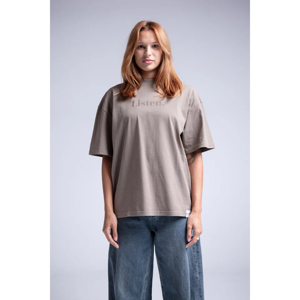 Listen - Logo Tee - Brown