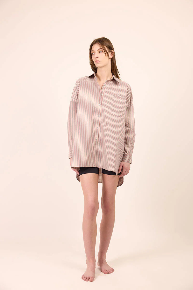 Pharlain - Billie Shirt - Red / Tan Stripe