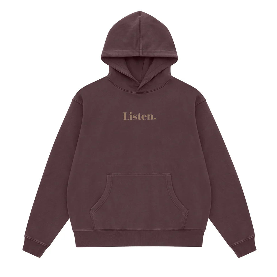 Listen - Logo Hood - Brown