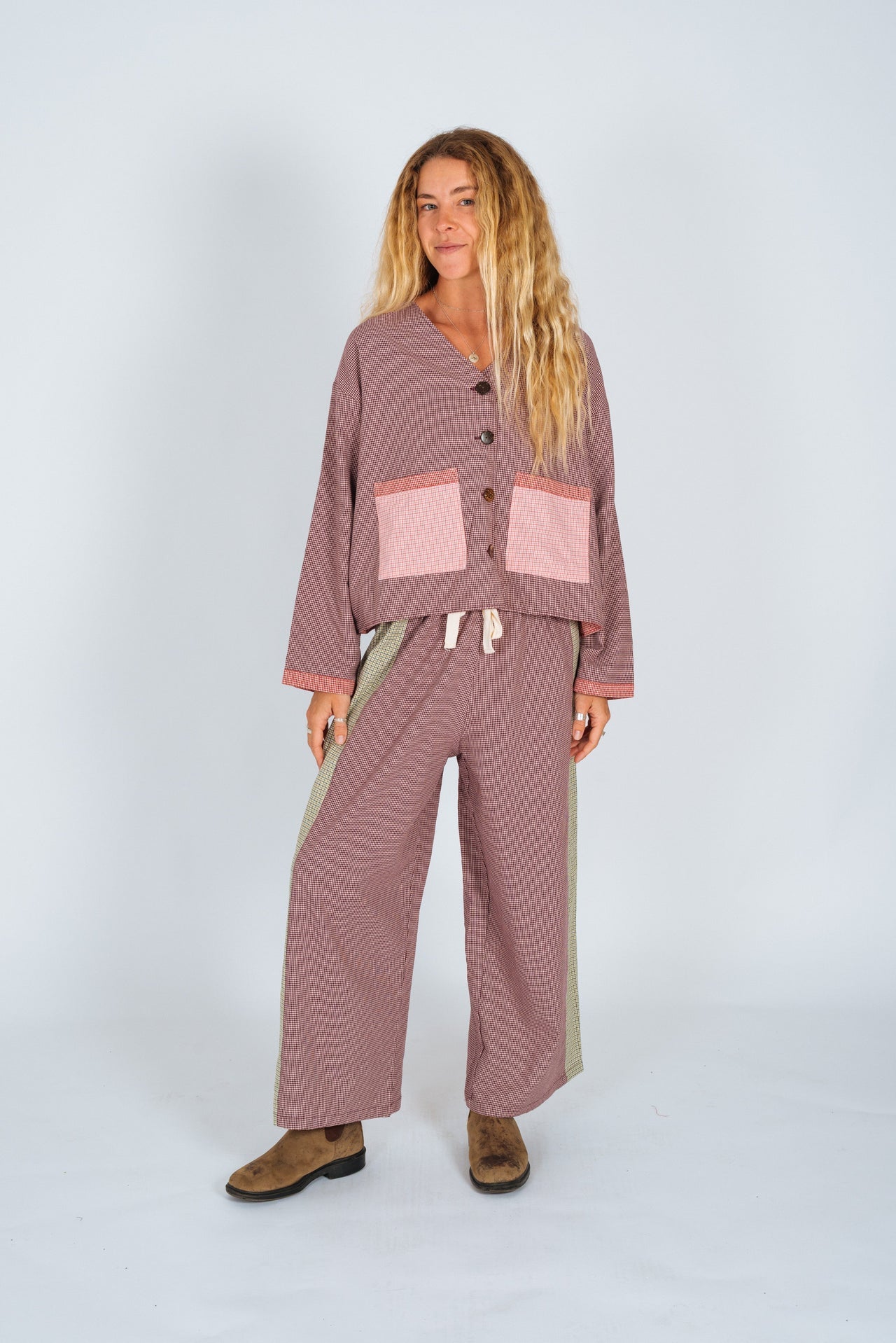 Atmosea - Patchwork Pant - Houndstooth Combo