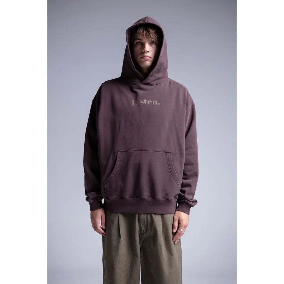 Listen - Logo Hood - Brown