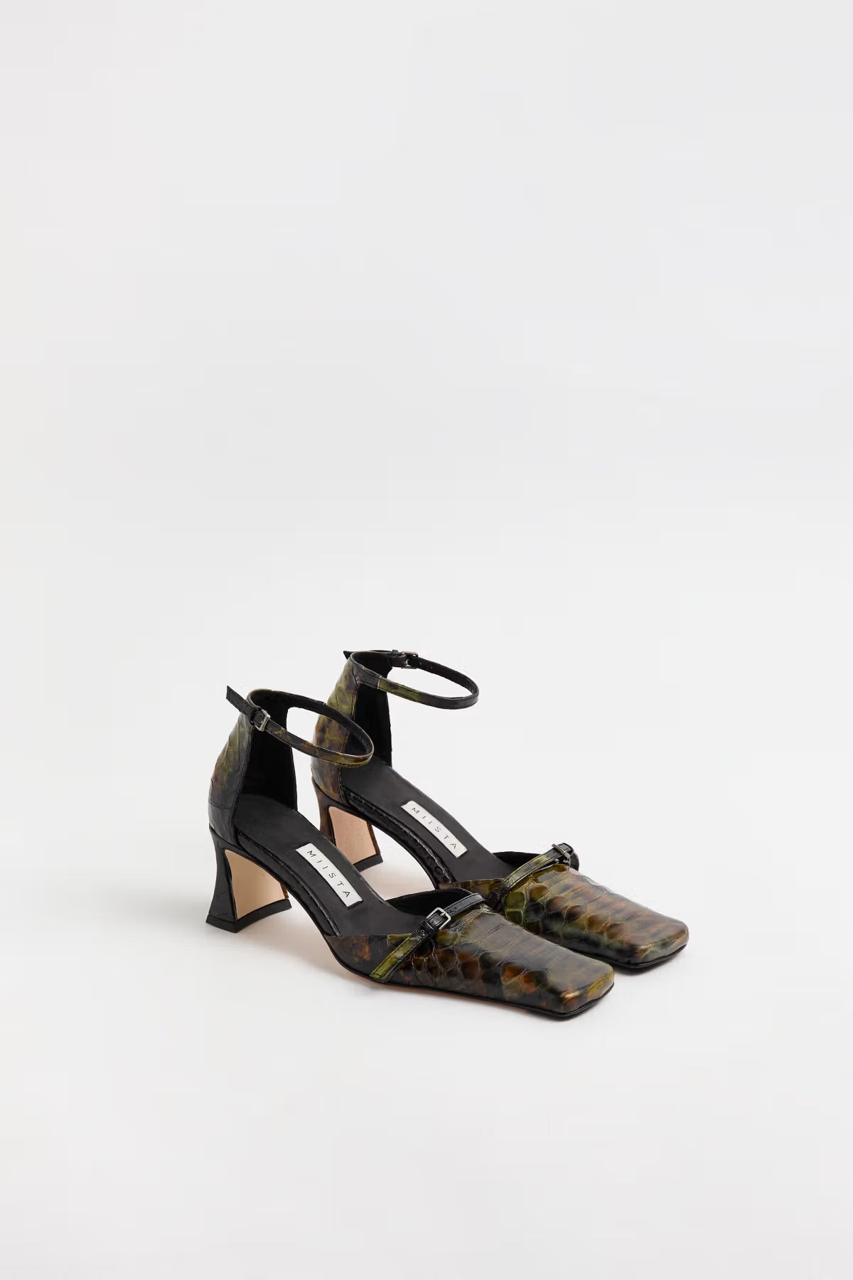 Miista - Agna Shoes - Green Snake Embossed Leather
