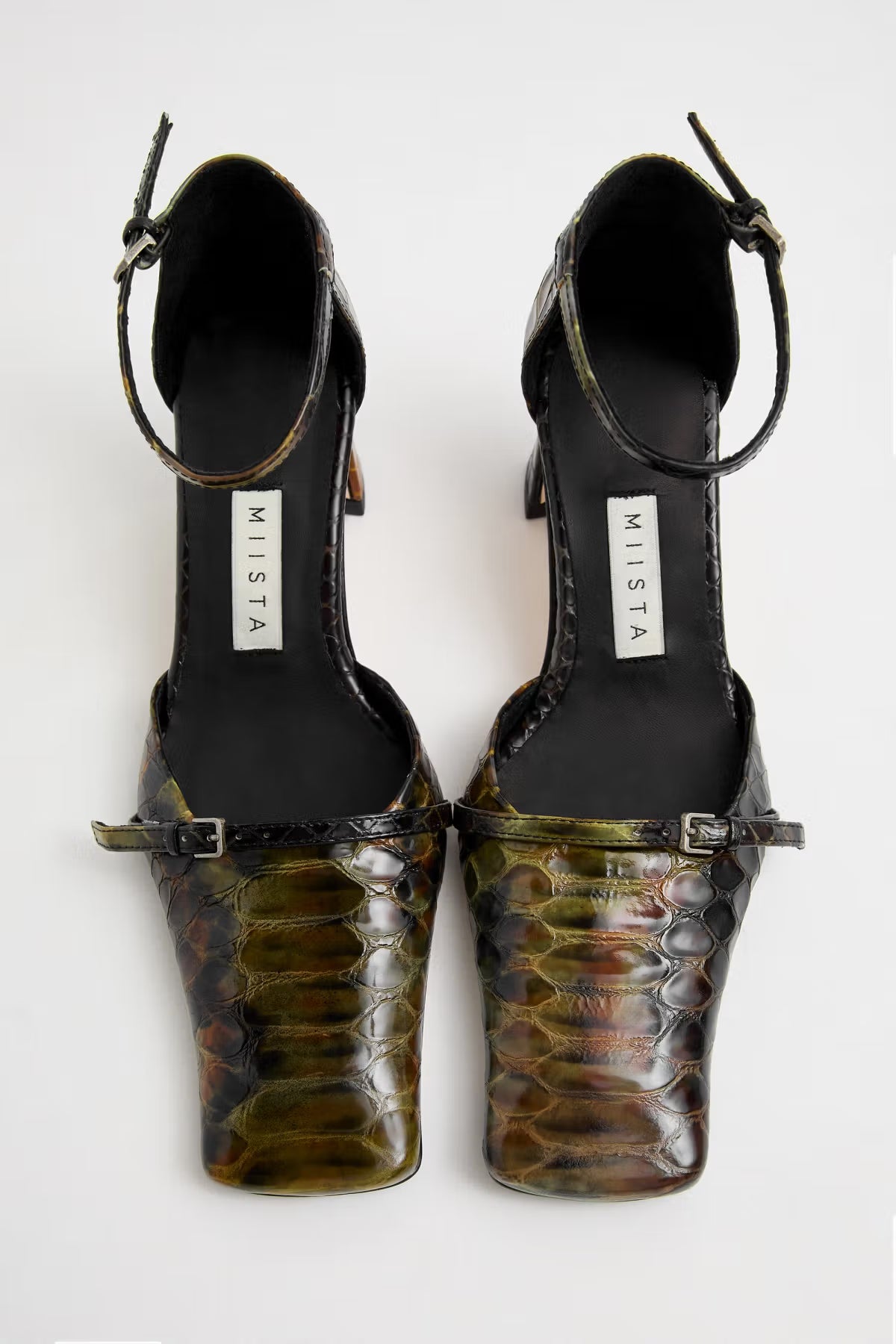Miista - Agna Shoes - Green Snake Embossed Leather