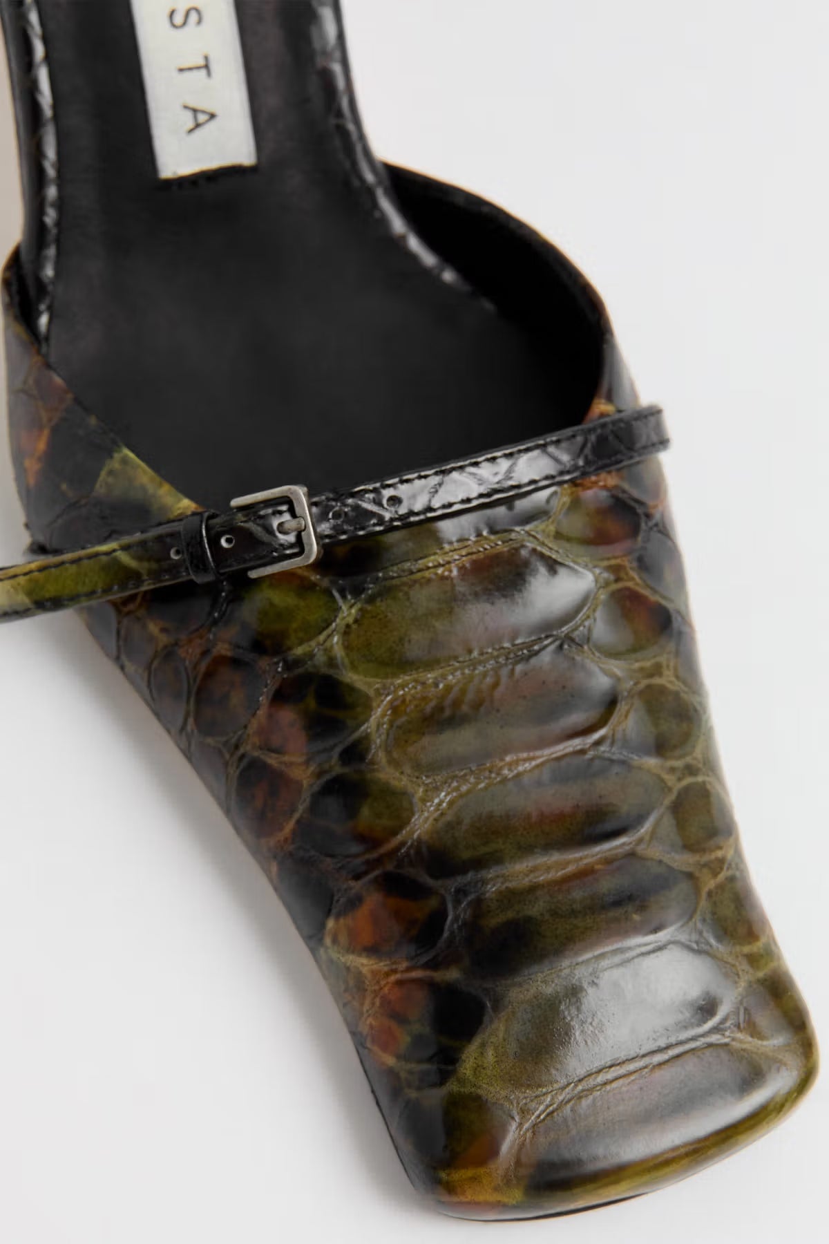 Miista - Agna Shoes - Green Snake Embossed Leather