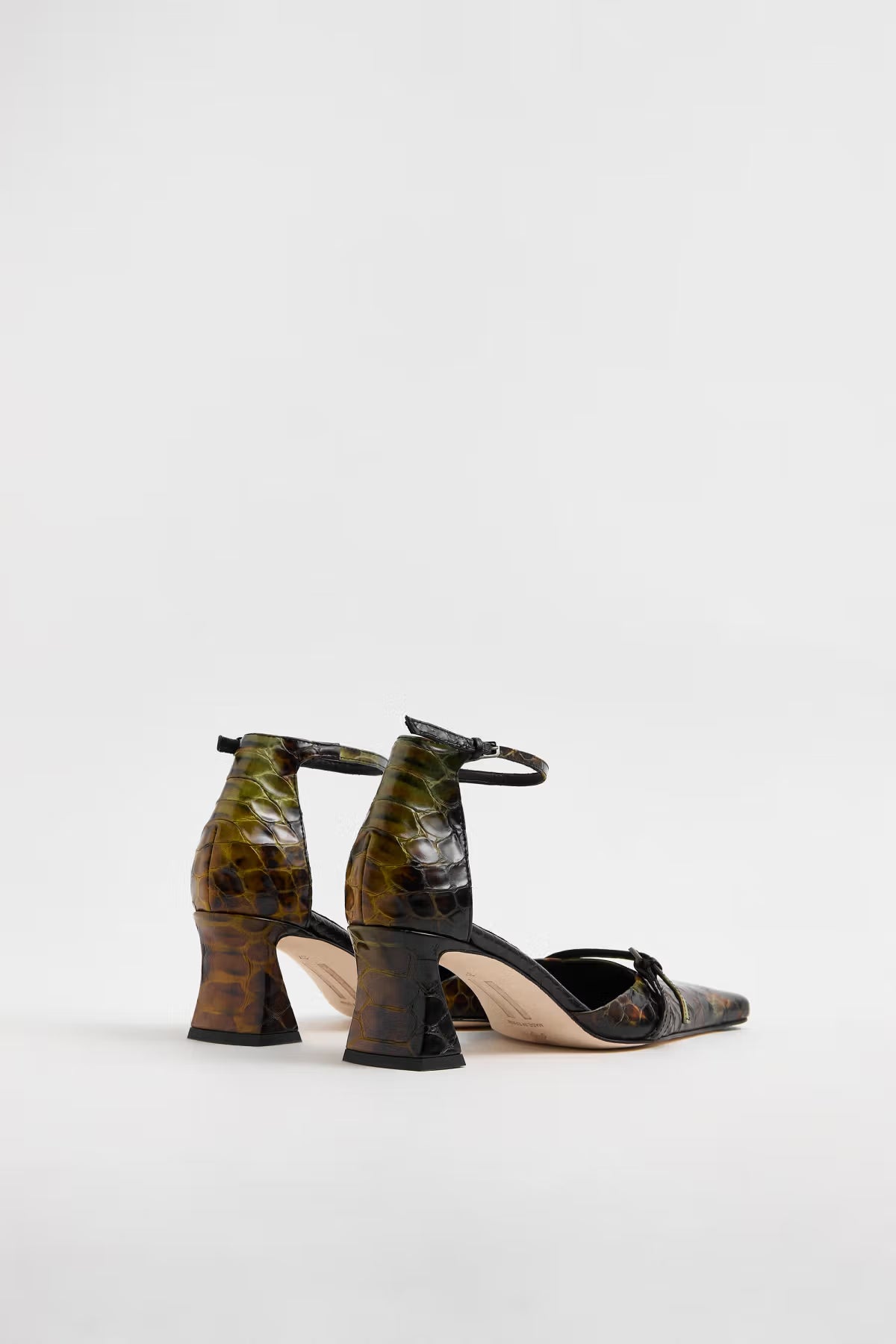 Miista - Agna Shoes - Green Snake Embossed Leather