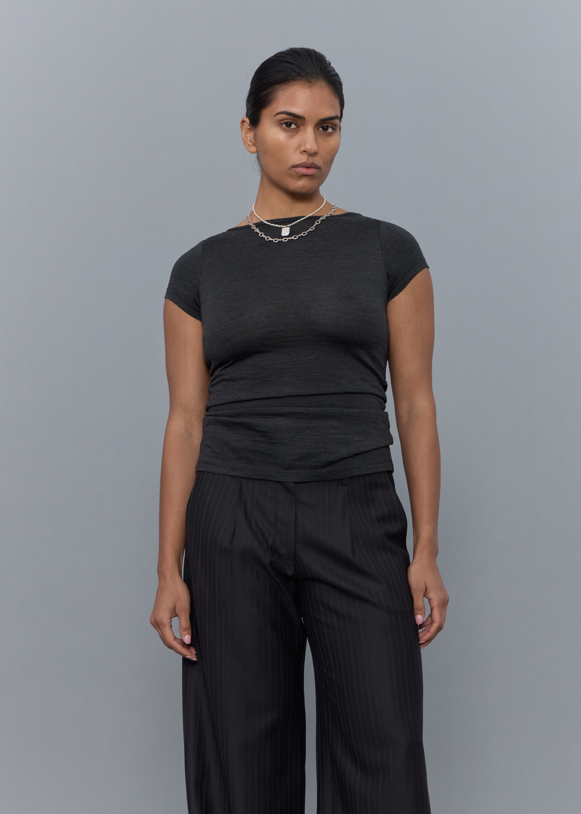 Permanent Vacation - Connection Wool Baby Tee - Cinder