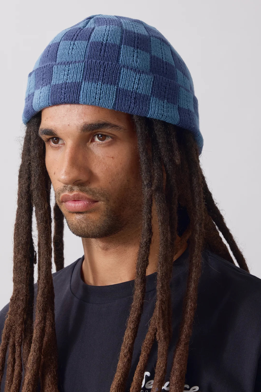 Service Works - Chunky Check Beanie - Navy