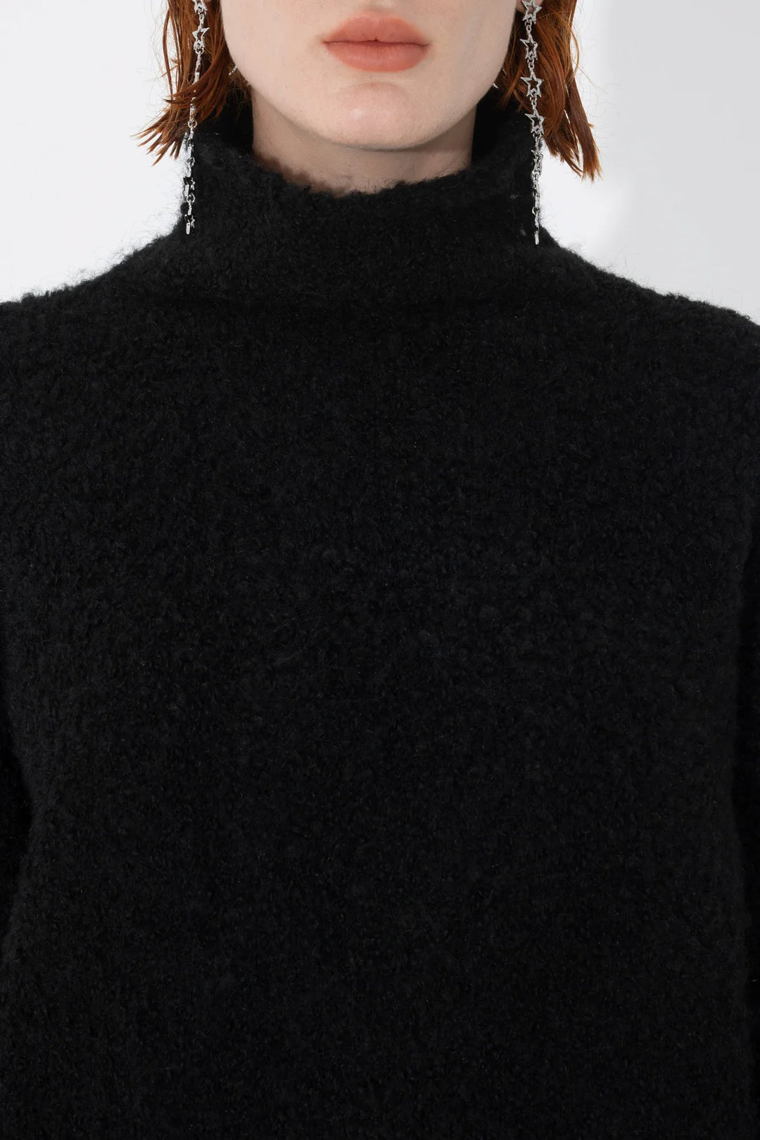 Arthur Apparel - Oversized Funnel Neck Sweater - Black