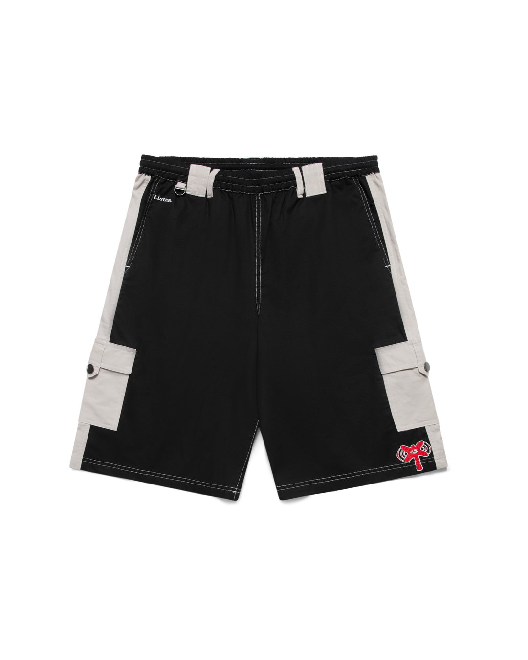 LISTEN CLOTHING - LOUD AND LONG SHORTS - BLACK