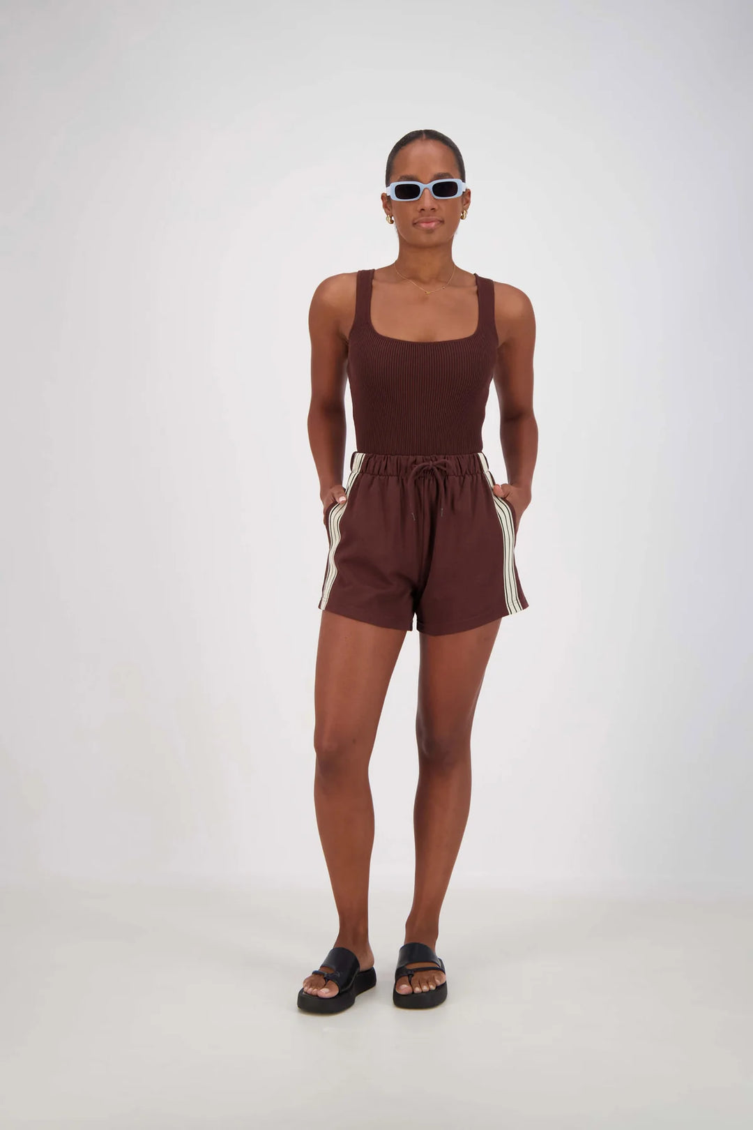 JASMINE ALEXA - PANAREA SHORTS - BROWN