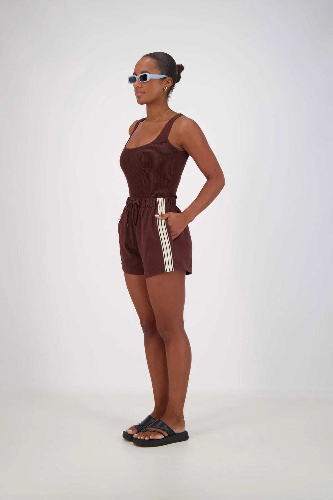 JASMINE ALEXA - PANAREA SHORTS - BROWN