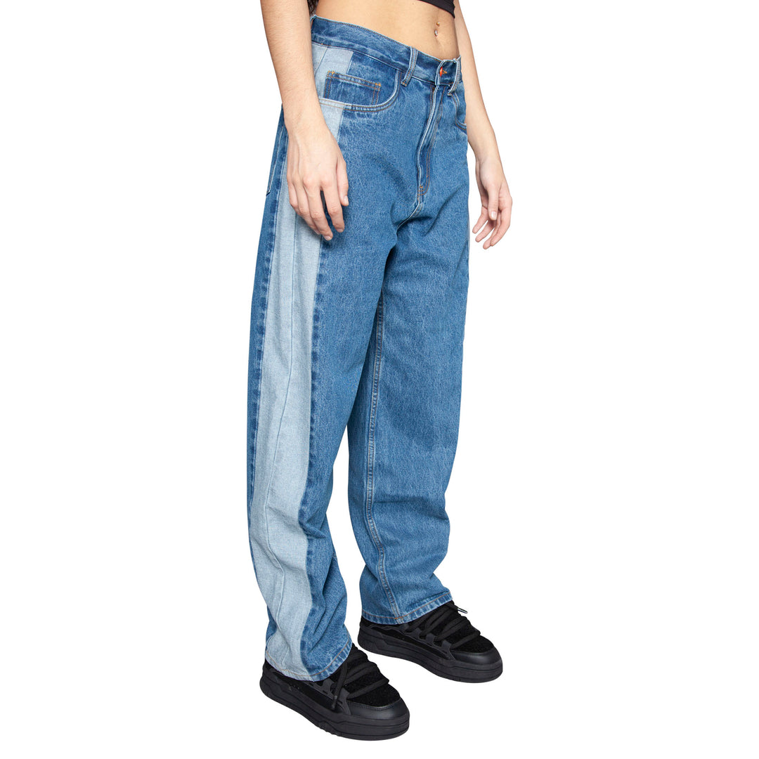 BEWIDER - BLUE WITH SIDE PANEL - SUPER LOOSE JEANS