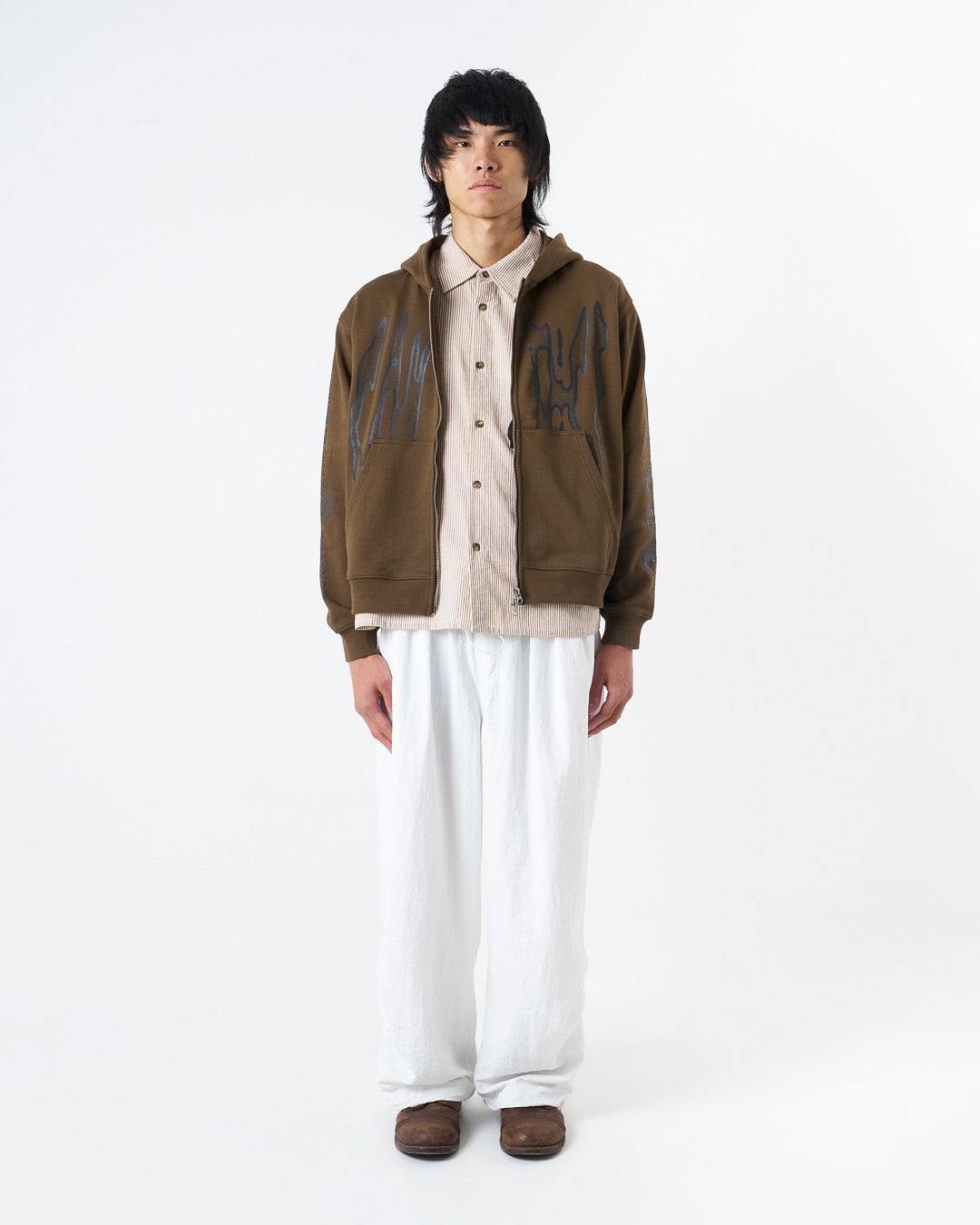 CANDICE - RAZOR ZIP HOODIE - BROWN