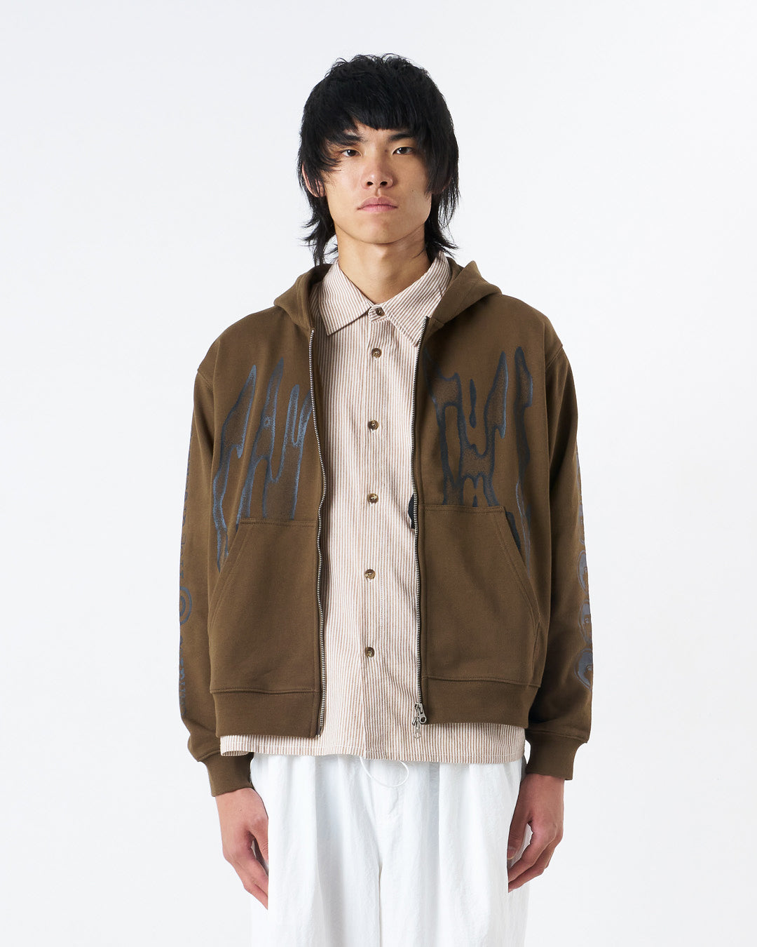 CANDICE - RAZOR ZIP HOODIE - BROWN