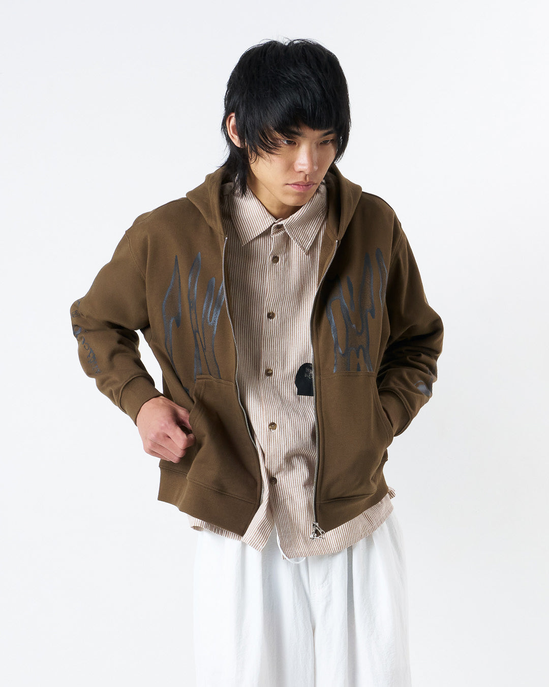 CANDICE - RAZOR ZIP HOODIE - BROWN