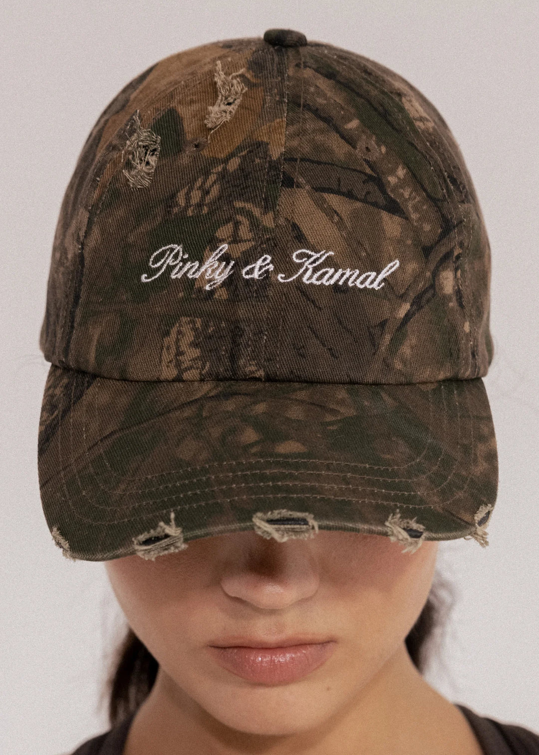 PINKY AND KAMAL - DISTRESSED CAMO - CAP