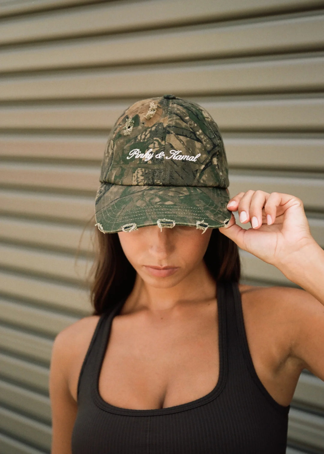 PINKY AND KAMAL - DISTRESSED CAMO - CAP